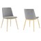 Armen Living Messina Modern Gray Velvet and Gold Metal Leg Dining Room Chairs, PK2 LCMSSIGLGRY - alternate 1